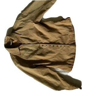 Vintage Leather Snap Jacket Western Suede Size S Long Sleeve Tan Coat Barn